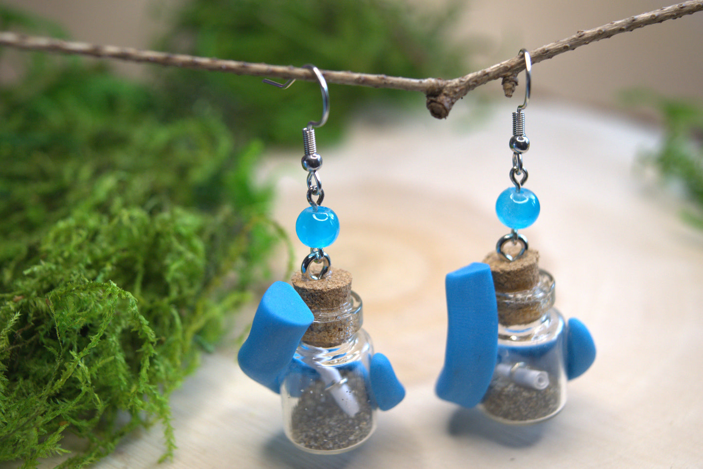 Handmade Tentacle Message in a Bottle Earrings