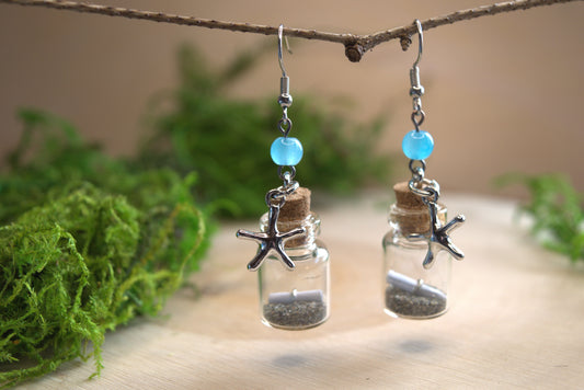 Ocean Message in a Bottle Earrings